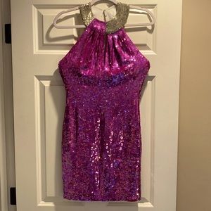 COPY - *** VINTAGE Pink Iridescent Sequin Mini Dress